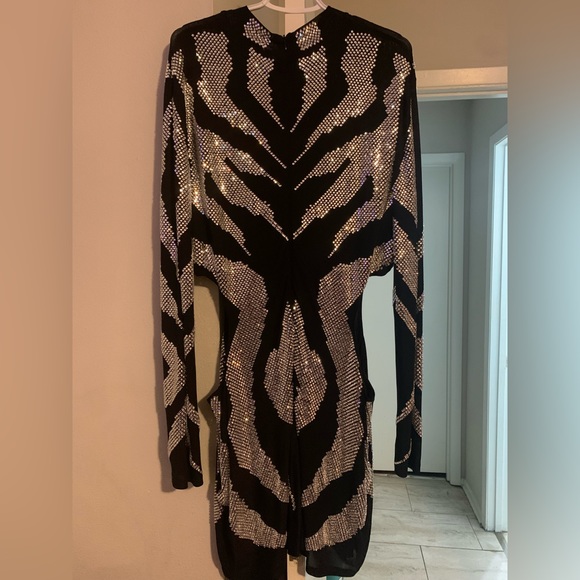 Fashion Nova Dresses & Skirts - Rhinestone zebra print , cut out dress.